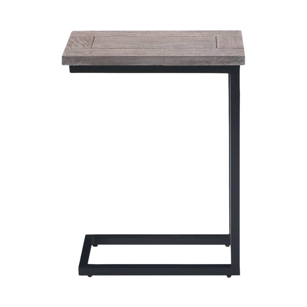 Alt View 11. Simpli Home - Skyler Rectangular Modern Industrial Solid Mango Wood Side Table - Walnut Brown.