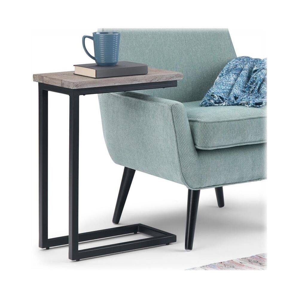 Alt View 16. Simpli Home - Skyler Rectangular Modern Industrial Solid Mango Wood Side Table - Walnut Brown.