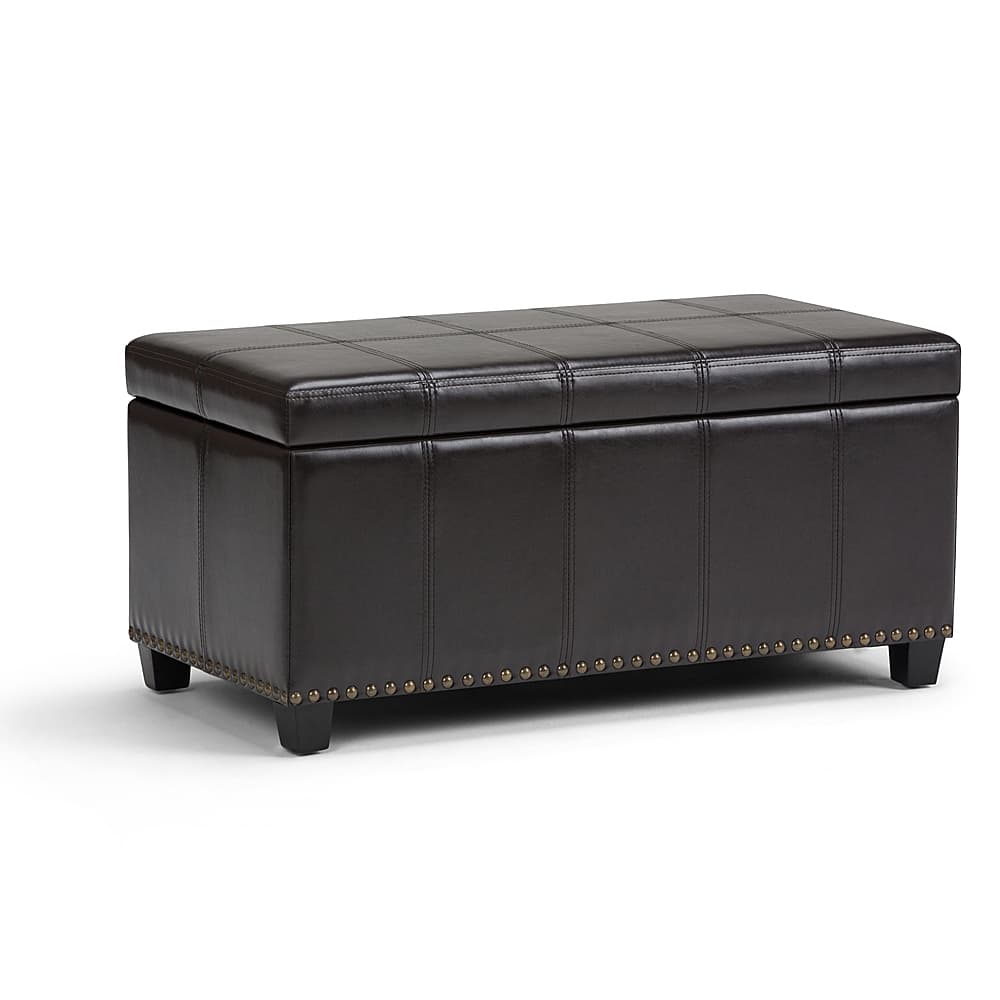 Angle View: Simpli Home - Amelia Storage Ottoman Bench - Tanner's Brown