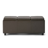 Simpli Home - Avalon 42 inch Wide Contemporary Rectangle Storage Ottoman - Chocolate Brown - Front_Zoom