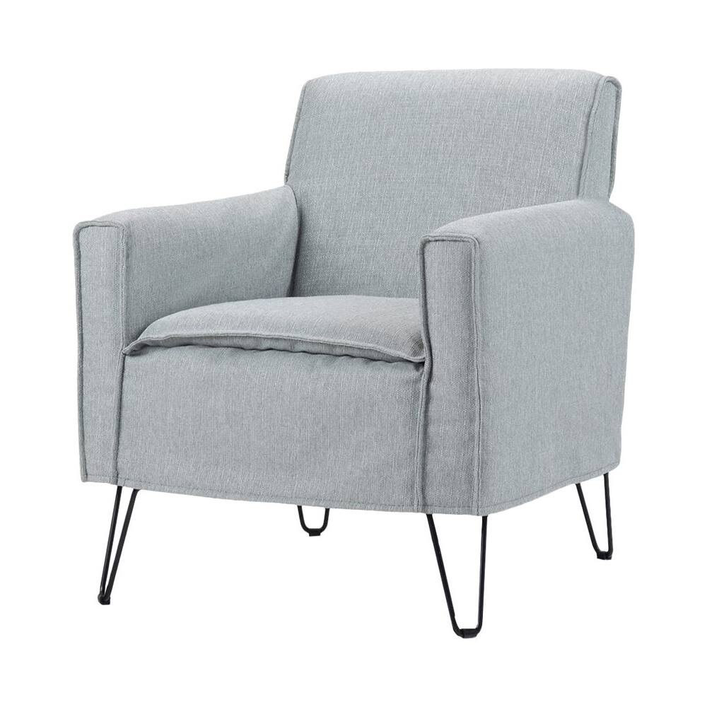 Alt View 11. Simpli Home - Warren Mid-Century Modern Woven Fabric Chair - Cool Gray.