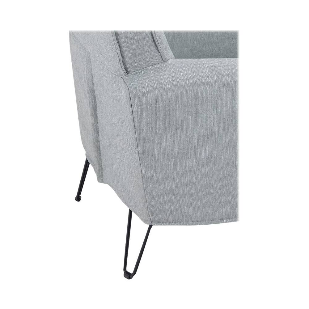 Alt View 14. Simpli Home - Warren Mid-Century Modern Woven Fabric Chair - Cool Gray.