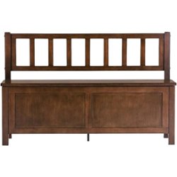 Simpli Home - Artisan Rectangular Contemporary Wood Storage Bench - Russet Brown - Front_Zoom