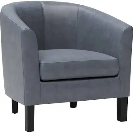 Angle. Simpli Home - Austin 30 inch Wide Tub Chair - Stone Gray.