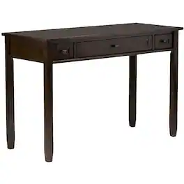 Simpli Home - Warm Shaker SOLID WOOD Transitional 48 inch Wide Writing Office Desk - Tobacco Brown