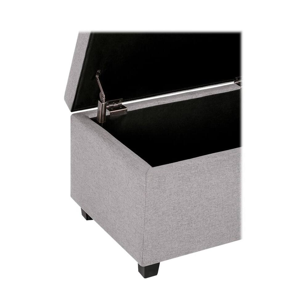 Alt View 12. Simpli Home - Avalon 48 inch Wide Contemporary Rectangle Storage Ottoman Bench  - Gray Cloud.