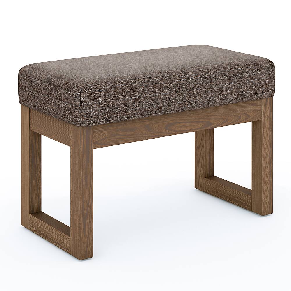 Angle View: Simpli Home - Milltown 26 inch Wide Contemporary Rectangle Footstool Ottoman Bench - Mink Brown