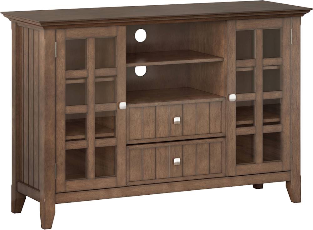 Angle View: Simpli Home - Acadian SOLID WOOD 53 inch Wide Transitional TV Media Stand in Rustic Natural Aged Brown For TVs up to 60 inches - Rustic Natural Aged Brown