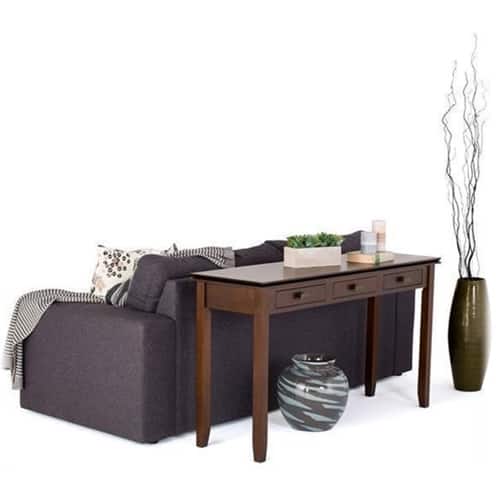 Simpli Home - Artisan SOLID WOOD 54 inch Wide Transitional Wide Console Table - Russet Brown - Front_Zoom