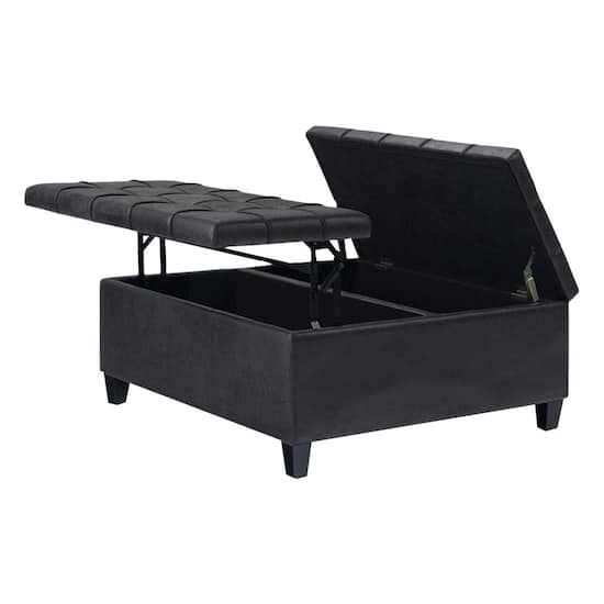 Simpli Home Harrison 36 inch Wide Transitional Square Coffee