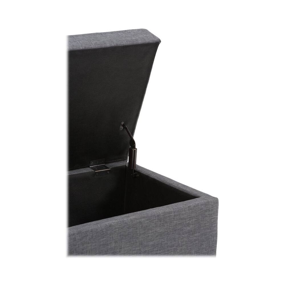 Alt View 12. Simpli Home - Darcy 34 inch Wide Contemporary Rectangle Storage Ottoman Bench - Slate Gray.