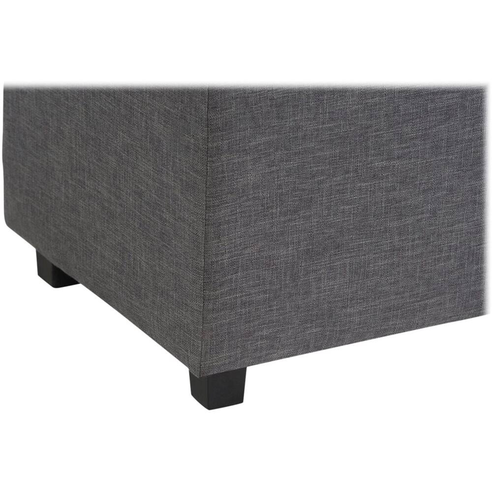 Alt View 13. Simpli Home - Darcy 34 inch Wide Contemporary Rectangle Storage Ottoman Bench - Slate Gray.