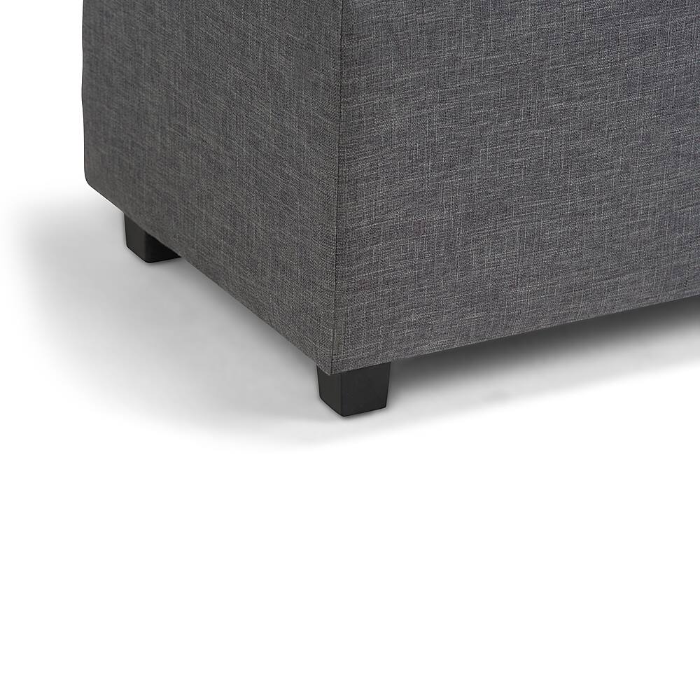 Alt View 15. Simpli Home - Darcy 34 inch Wide Contemporary Rectangle Storage Ottoman Bench - Slate Gray.
