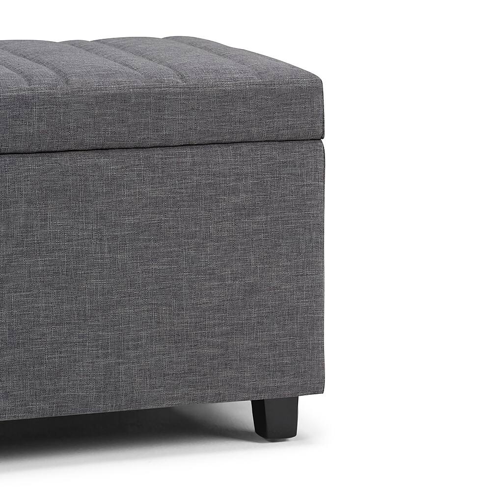 Alt View 16. Simpli Home - Darcy 34 inch Wide Contemporary Rectangle Storage Ottoman Bench - Slate Gray.