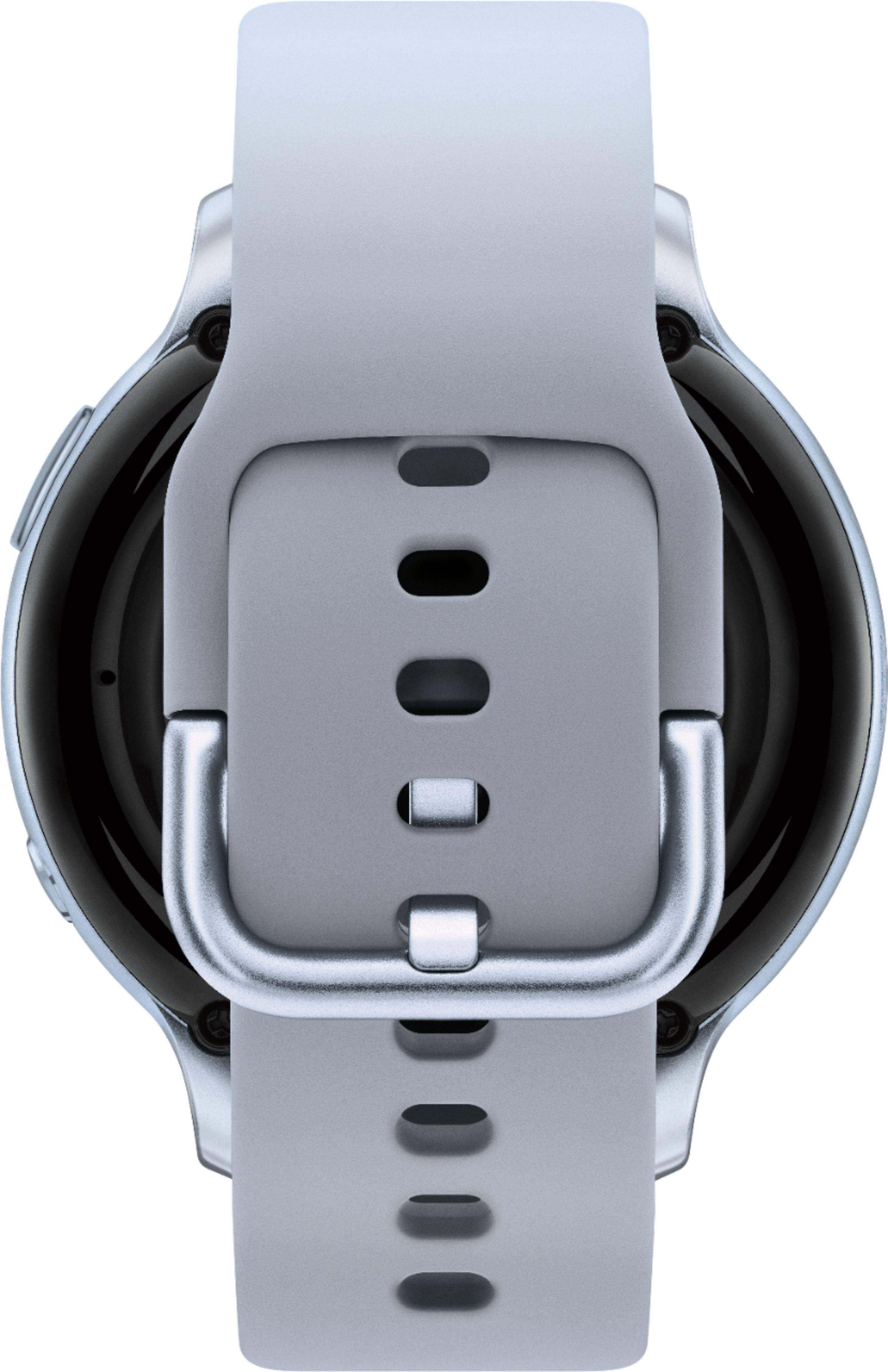 Back. Samsung - Geek Squad Certified Refurbished Galaxy Watch Active2 Smartwatch 44mm Aluminum - Cloud Silver.