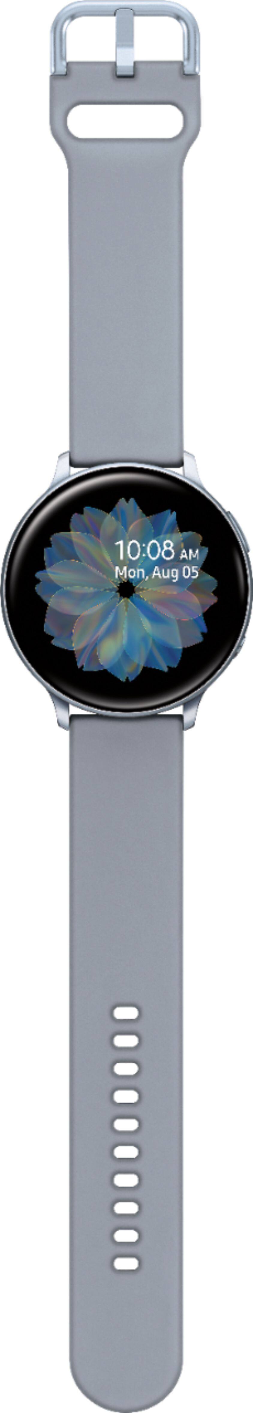 Alt View 17. Samsung - Geek Squad Certified Refurbished Galaxy Watch Active2 Smartwatch 44mm Aluminum - Cloud Silver.