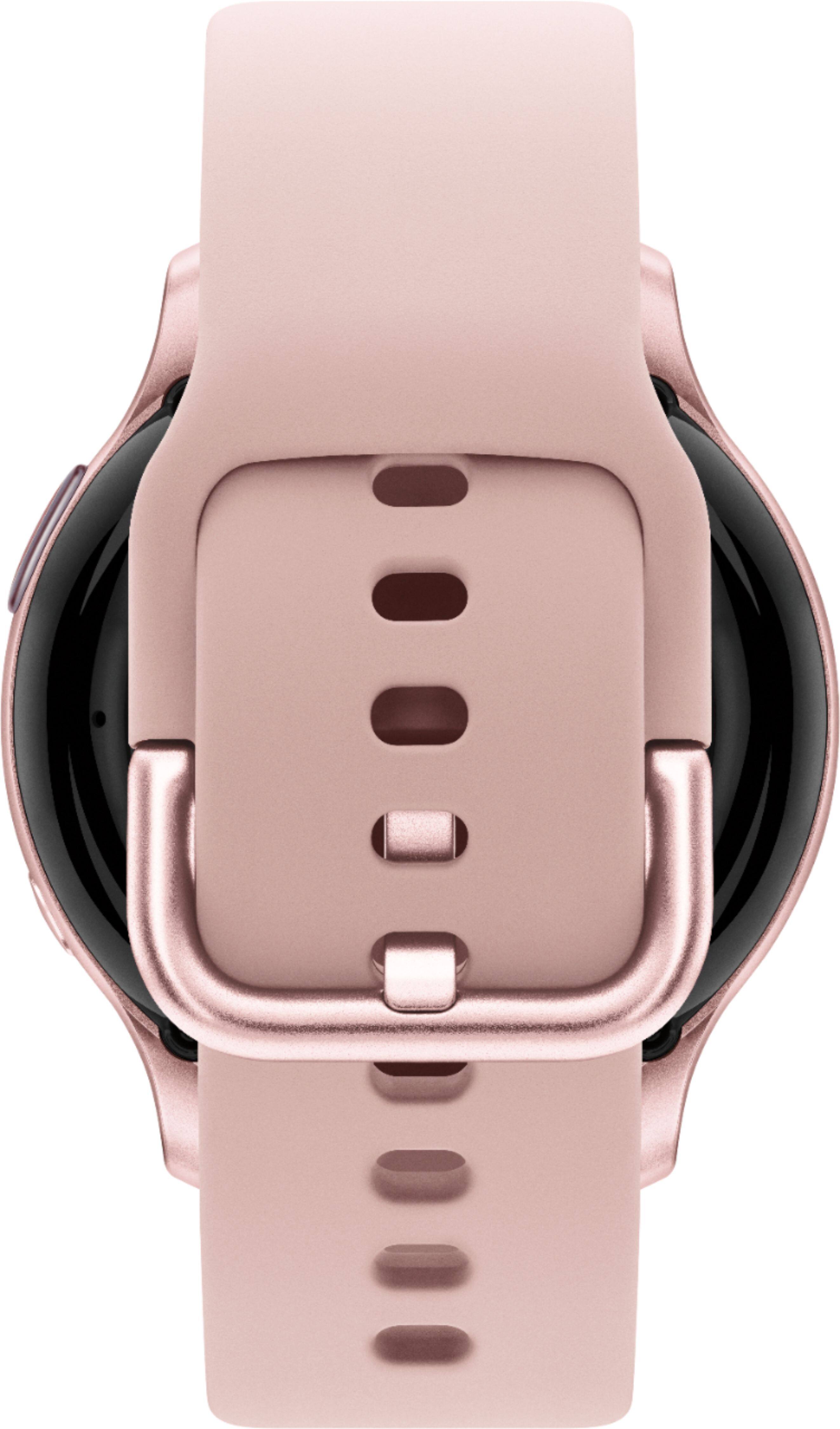 Back. Samsung - Geek Squad Certified Refurbished Galaxy Watch Active2 Smartwatch 40mm Aluminum - Pink Gold.