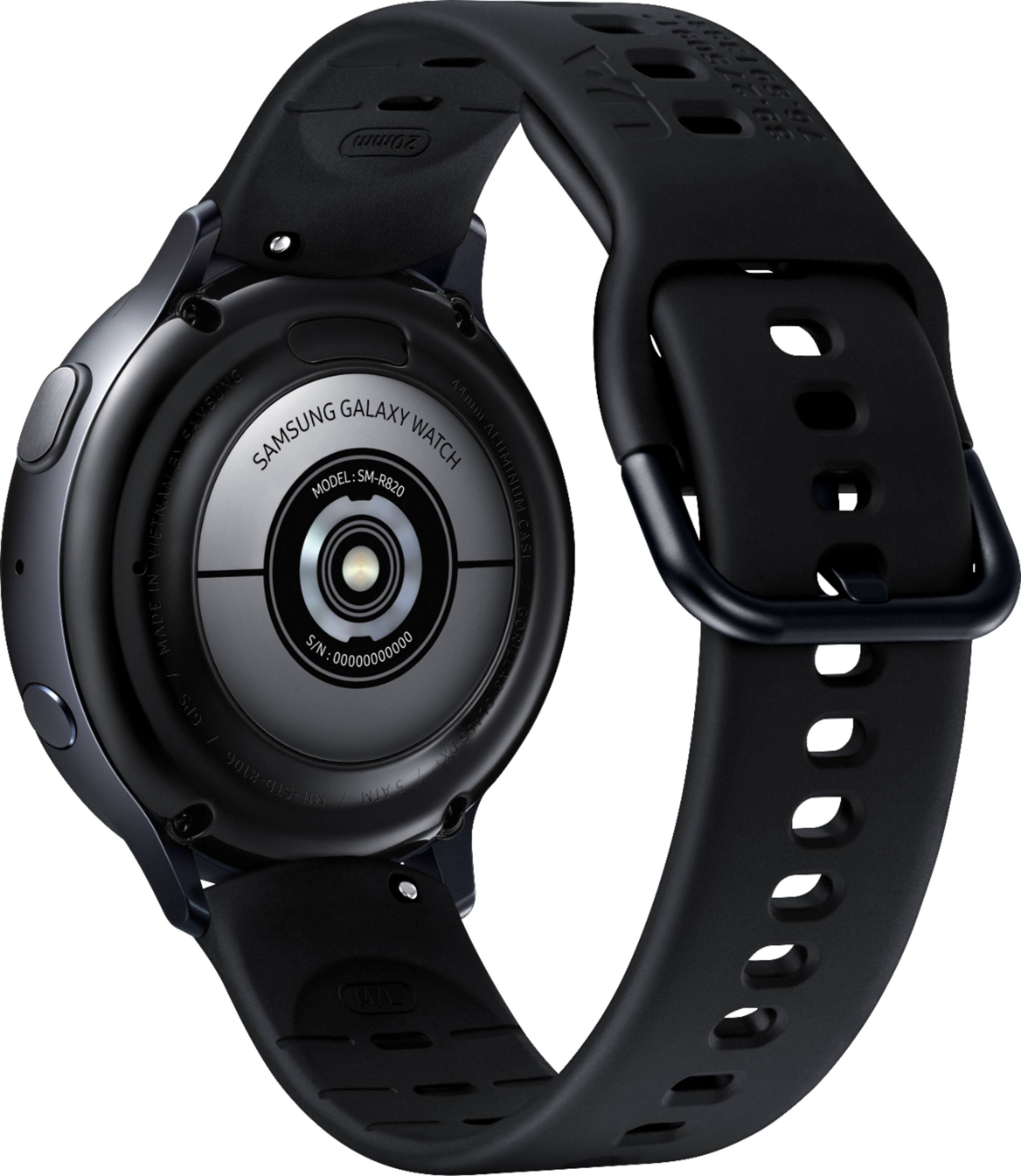 Back. Samsung - Geek Squad Certified Refurbished Galaxy Watch Active2 Under Armour Edition Smartwatch 44mm Aluminum - Aqua Black.