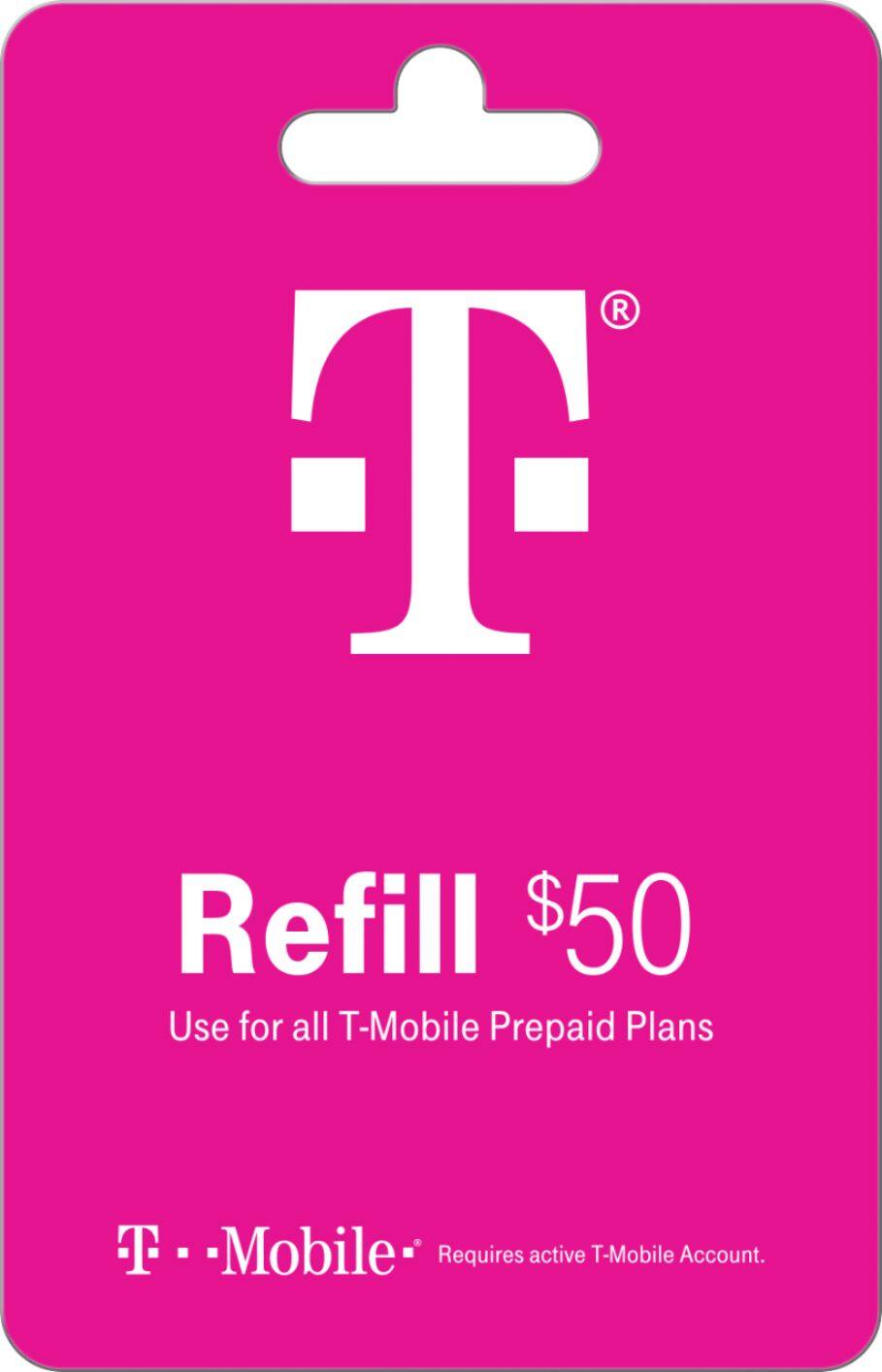 Front. T-Mobile - $50 Individual 30 Day Plan Prepaid Phone Card.