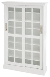 SEI Furniture - Sliding Door Media Cabinet - White - Front_Zoom