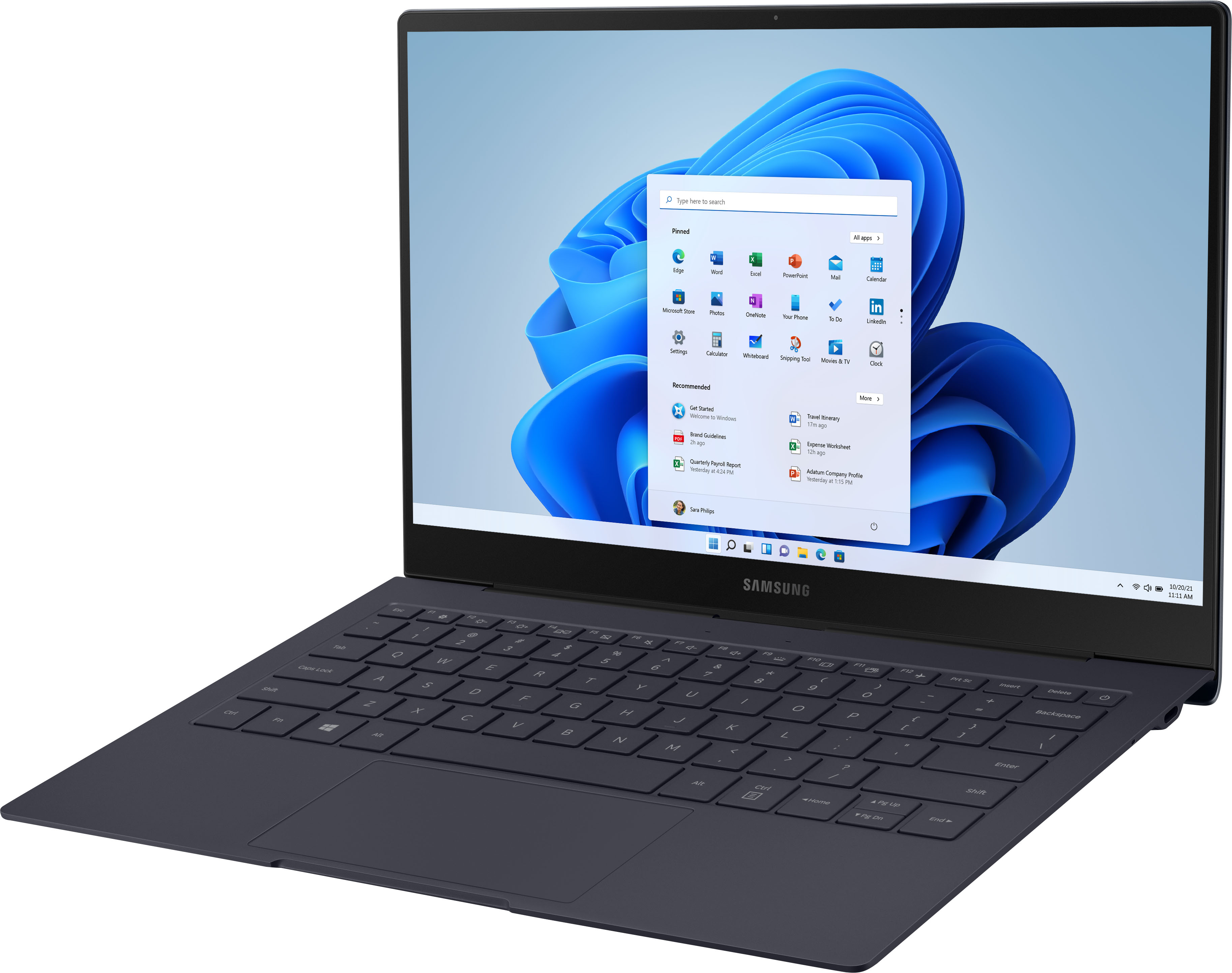 Left View: Samsung - Galaxy Book Pro 360 15.6" AMOLED Touch-Screen Laptop - Intel Evo Platform Core i7 - 8GB Memory - 512GB SSD - Mystic Navy