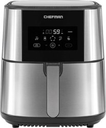 Chefman - TurboFry XL 8 Quart Air Fryer, Digital Touchscreen w/ Presets & Shake Reminder - Stainless Steel - Front_Zoom