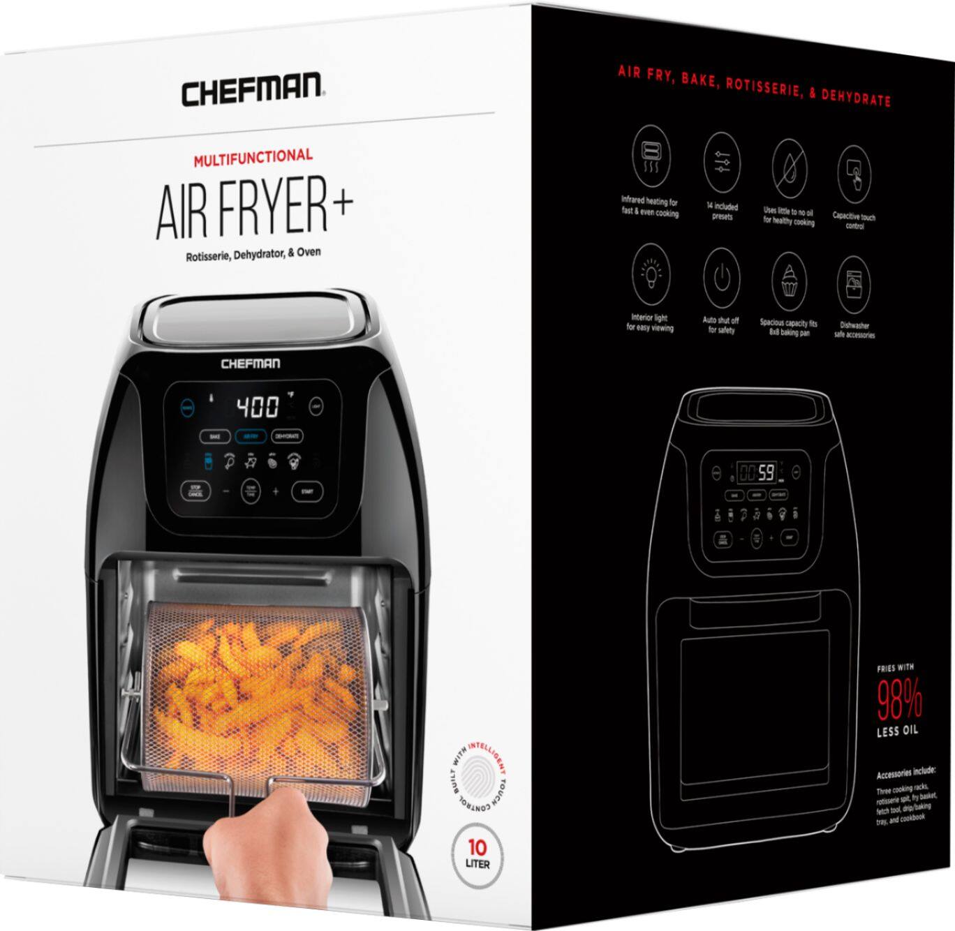 Alt View 17. Chefman - Multifunctional 10L Digital Air Fryer+  - Black.