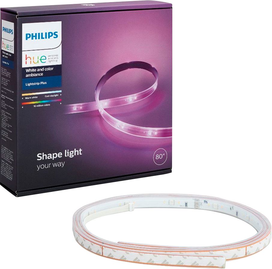 Philips Geek Certified Refurbished Hue Lightstrip Plus Dimmable LED Smart Multicolor GSRF 800276 Best Buy