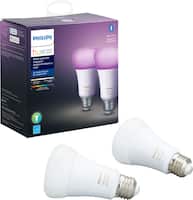 Philips - Geek Squad Certified Refurbished Hue White & Color Ambiance A19 Bluetooth Smart LED Bulb (2-Pack) - Multicolor - Front_Zoom