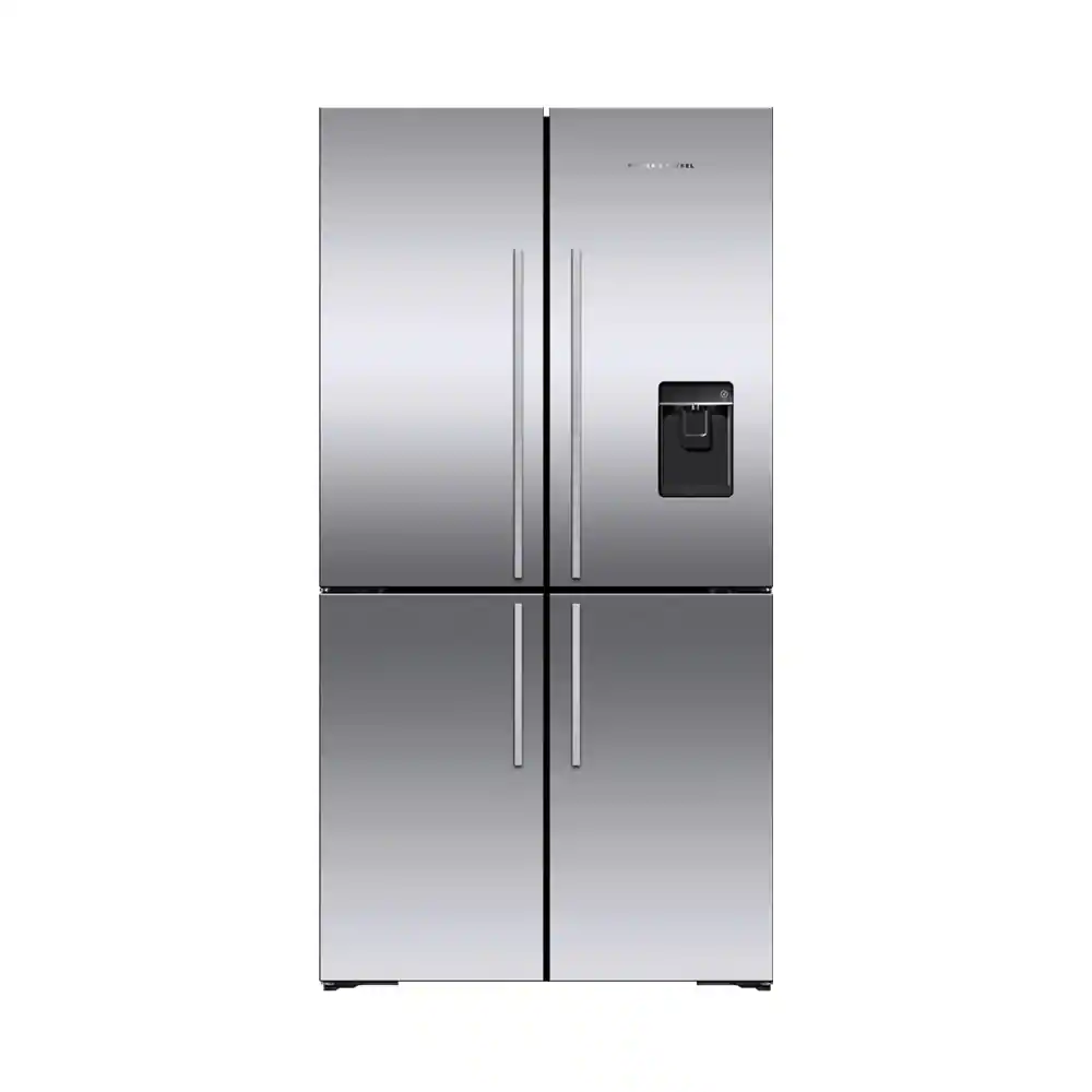 Fisher & Paykel - 36-In 18.9 cu ft Freestanding Quad Door Refrigerator - Stainless Steel