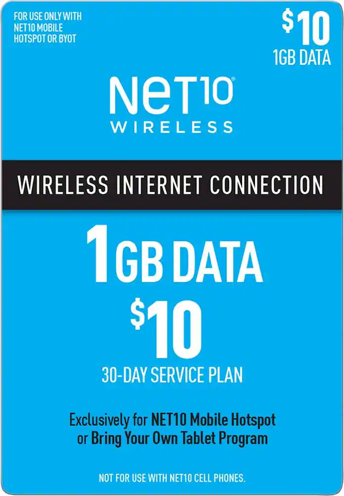 Net10 $10 Mobile Hotspot GB Data Plan (Email Delivery) Blue