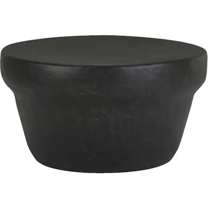 Front. Simpli Home - Garvy Round Contemporary Iron Coffee Table - Rustic Bronze.