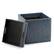 Left. Simpli Home - Rockwood 17 inch Wide Contemporary Square Cube Storage Ottoman with Tray - Denim Blue.