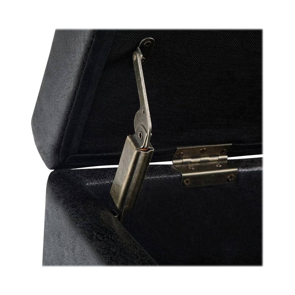 Alt View 11. Simpli Home - Dover Rectangular Contemporary Wood/Foam Bench Ottoman With Inner Storage - Distressed Black.