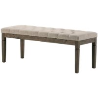 Simpli Home - Waverly Rectangular Traditional Plywood/Linen-Look Polyester Bench Ottoman - Natural - Front_Zoom