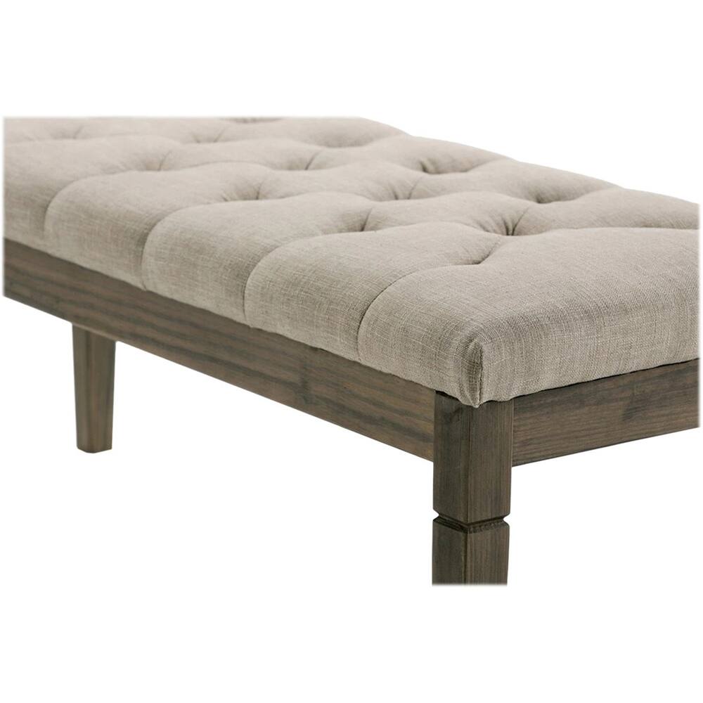 Alt View 11. Simpli Home - Waverly Rectangular Traditional Plywood/Linen-Look Polyester Bench Ottoman - Natural.