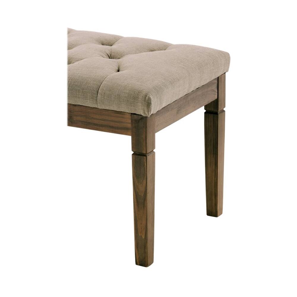 Alt View 12. Simpli Home - Waverly Rectangular Traditional Plywood/Linen-Look Polyester Bench Ottoman - Natural.