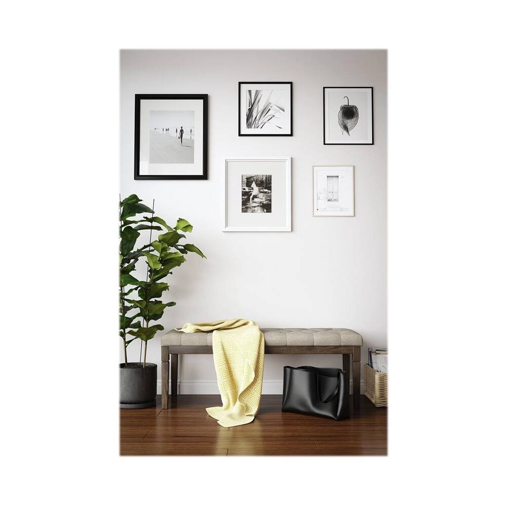 Alt View 14. Simpli Home - Waverly Rectangular Traditional Plywood/Linen-Look Polyester Bench Ottoman - Natural.