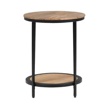 Simpli Home - Jenna Round Contemporary Mango Wood Accent Side Table - Natural
