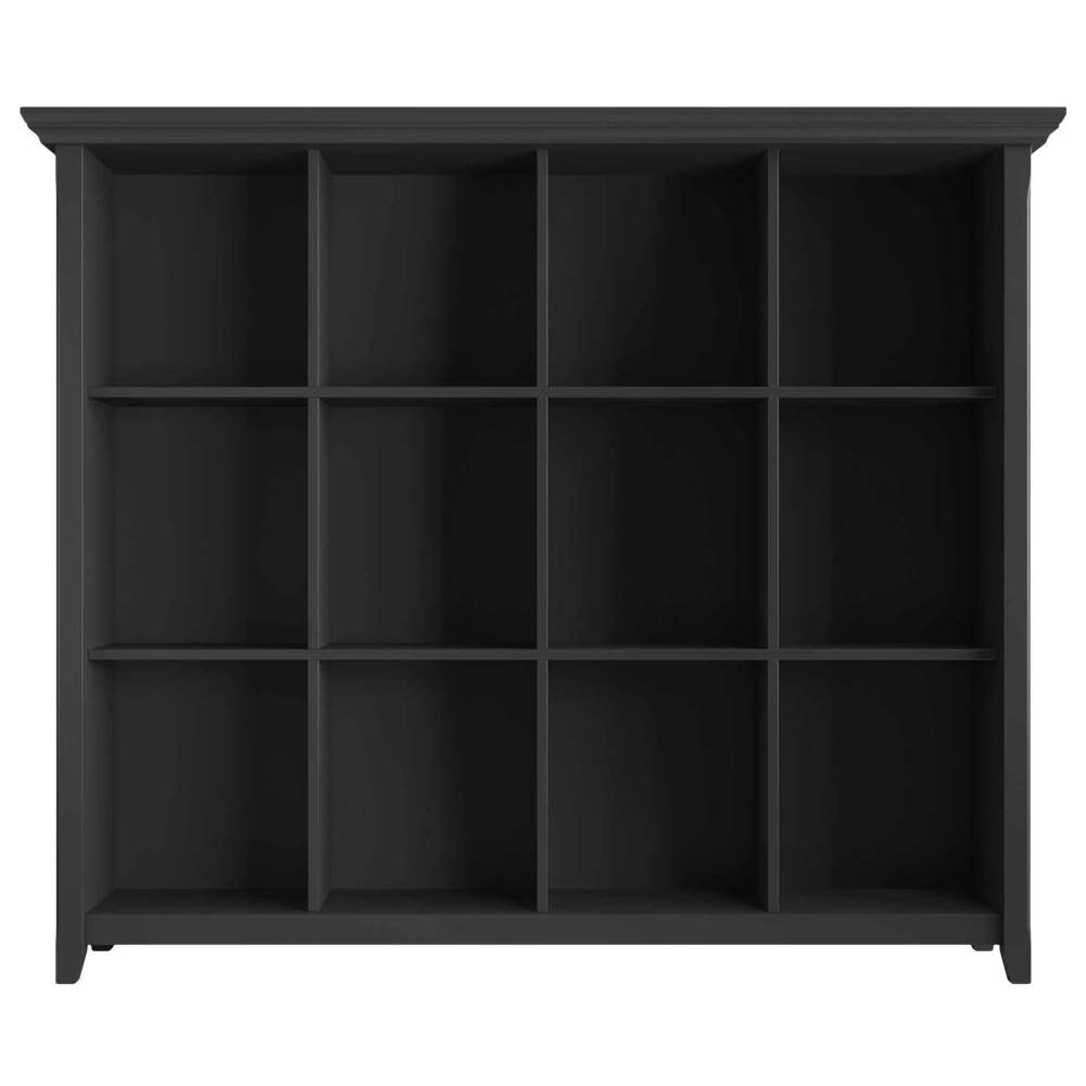 Best Buy: Simpli Home Acadian Rustic Wood 12-Shelf Bookcase Black ...