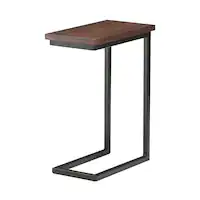 Simpli Home - Skyler SOLID MANGO WOOD and Metal 18 inch Wide Rectangle Industrial C Side Table, Fully Assembled - Dark Cognac Brown - Front_Zoom