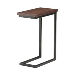 Simpli Home - Skyler SOLID MANGO WOOD and Metal 18 inch Wide Rectangle Industrial C Side Table in, Fully Assembled - Dark Cognac Brown - Front_Zoom