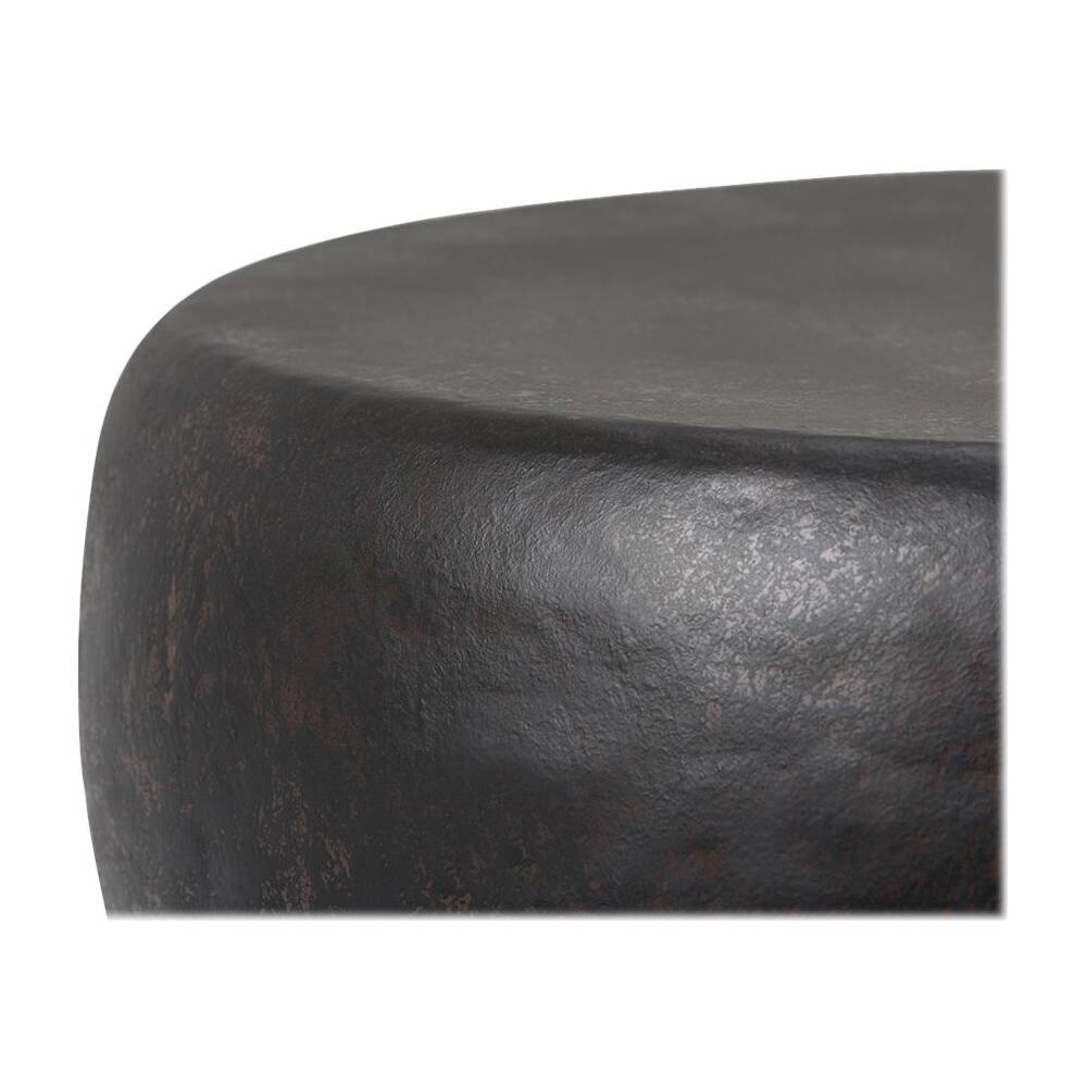 Alt View 13. Simpli Home - Garvy Round Contemporary Iron Accent Side Table - Rustic Bronze.
