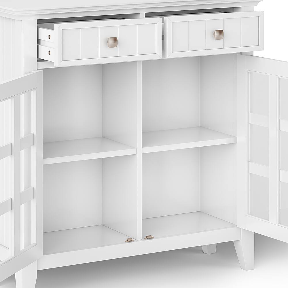 Alt View 12. Simpli Home - Acadian SOLID WOOD 36 inch Wide Transitional Entryway Hallway Storage Cabinet in White - White.