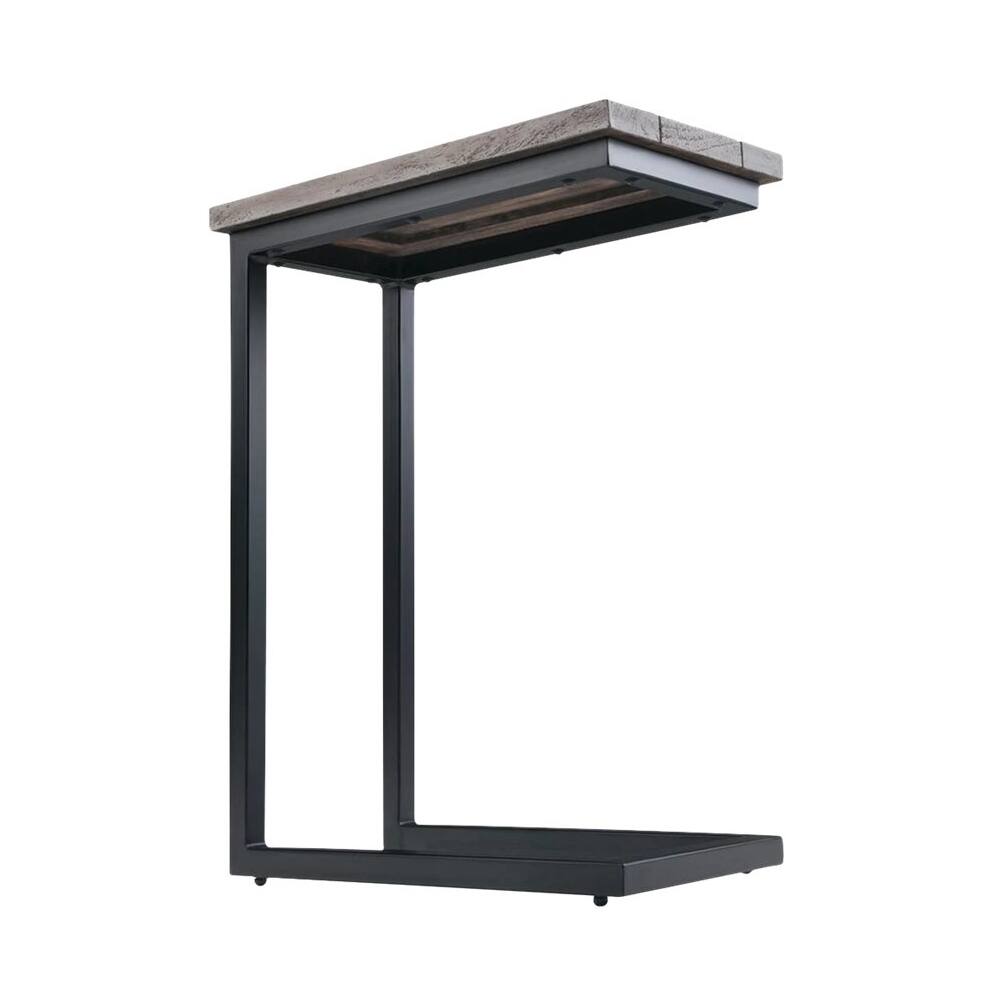 Alt View 11. Simpli Home - Skyler SOLID MANGO WOOD and Metal 18 inch Wide Rectangle Industrial C Side Table in Birch, Fully Assembled - Birch.