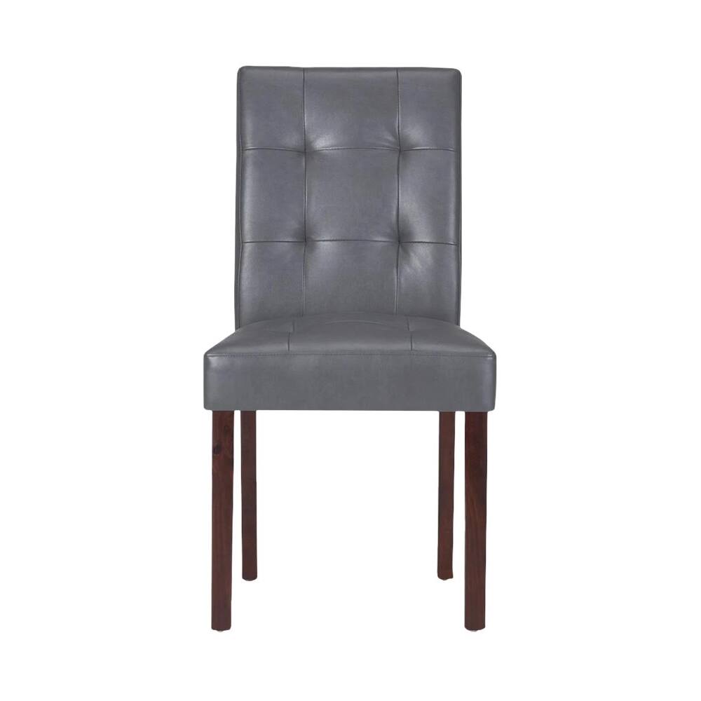 Front. Simpli Home - Andover Contemporary Faux Leather & High-Density Foam Dining Chairs (Set of 2) - Stone Gray.