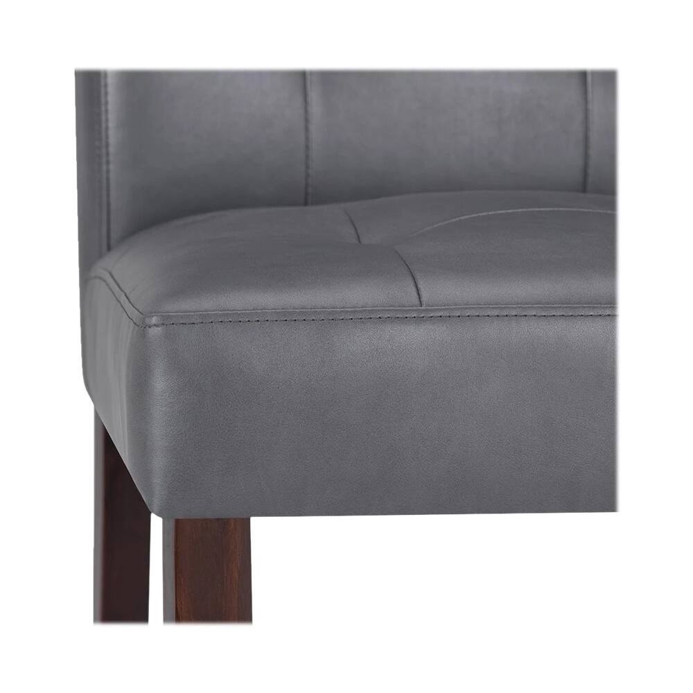 Alt View 11. Simpli Home - Andover Contemporary Faux Leather & High-Density Foam Dining Chairs (Set of 2) - Stone Gray.