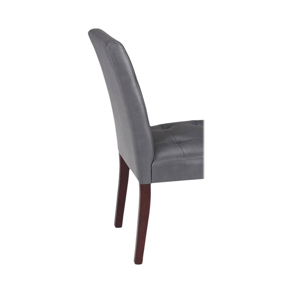 Alt View 13. Simpli Home - Andover Contemporary Faux Leather & High-Density Foam Dining Chairs (Set of 2) - Stone Gray.