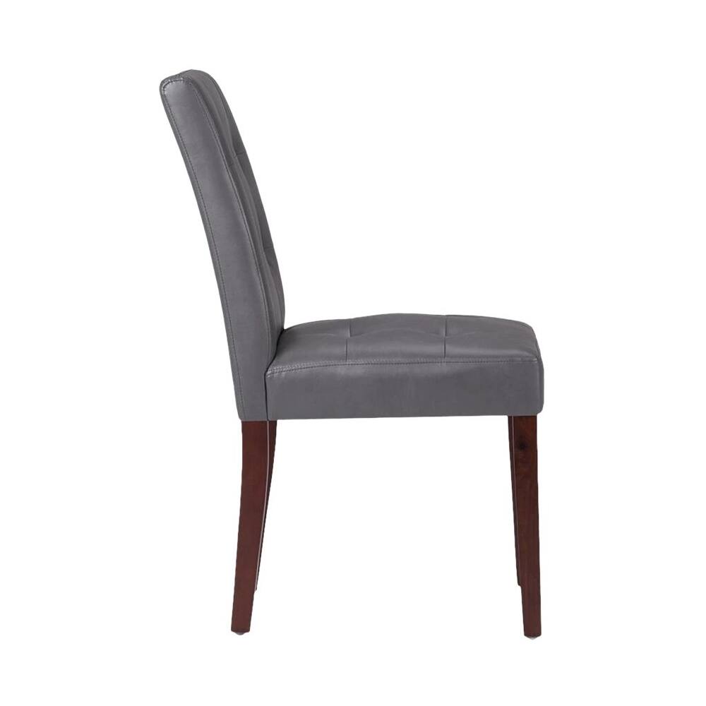 Left. Simpli Home - Andover Contemporary Faux Leather & High-Density Foam Dining Chairs (Set of 2) - Stone Gray.