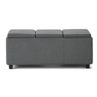 Simpli Home - Avalon 42 inch Wide Contemporary Rectangle Storage Ottoman - Stone Gray - Front_Zoom